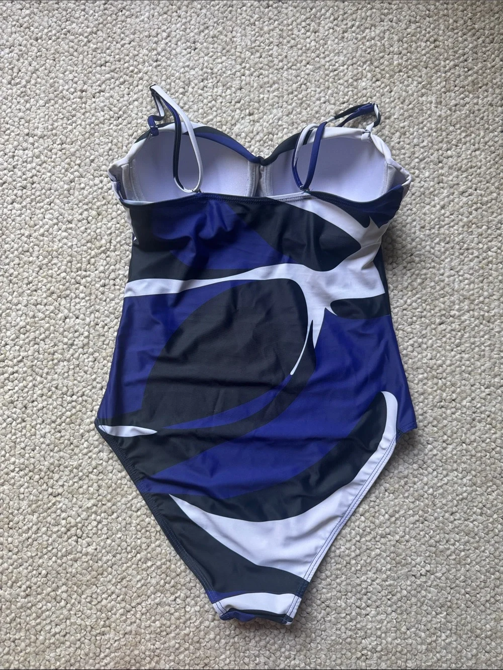 Cupshe Abstract Blue & Black One-Piece Swimsuit Size S